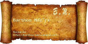 Barthos Márk névjegykártya
